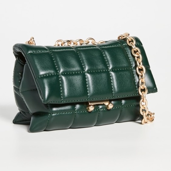 House of Want We Slay Small Shoulder Bag Gold Chain Vegan Leather Green - Picture 1 of 10